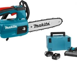 Makita Tronçonneuse Sans Fil DUC254PTE LXT 18 V Tophandle Tronçonneuse 25 Cm (19,5") Fournie Avec Un Kit De Démarrage 197629-2